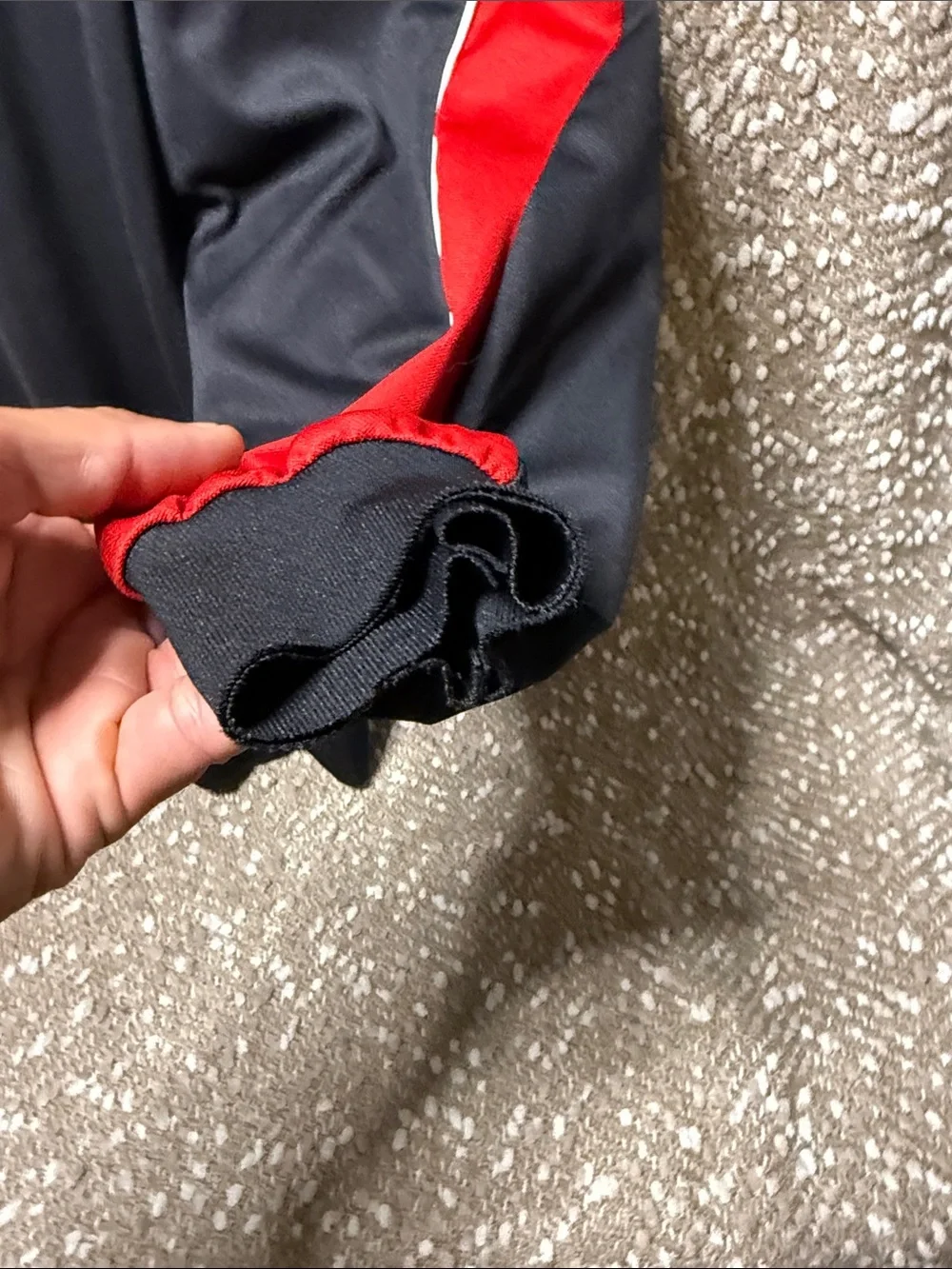adidas Black and Red Long-Sleeve Athletic Top